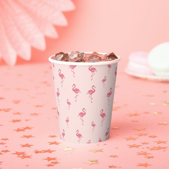 pink flamingo pattern paper cups (Insitu)