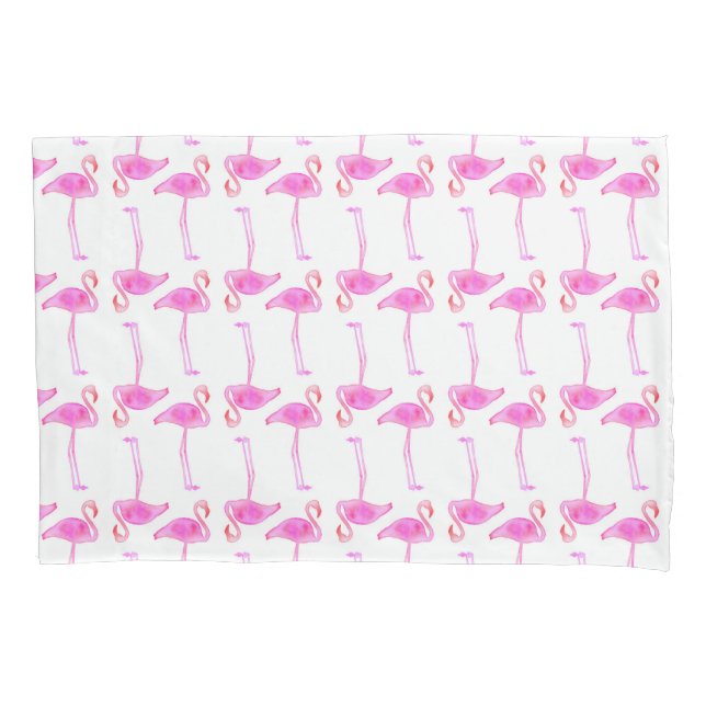Pink Flamingo Pattern Pillowcase (Front-Left)