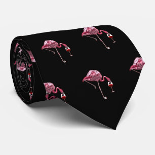 Pink Flamingo Pattern Wine Lover Cute Tie