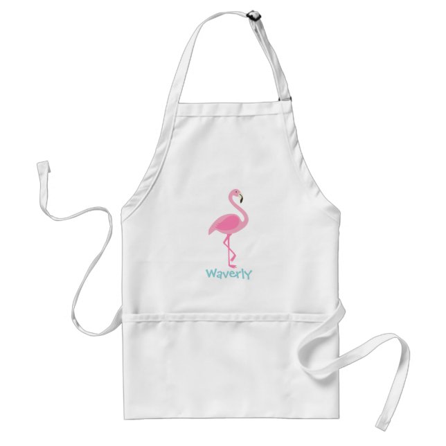 Pink Flamingo Personalised Apron (Front)