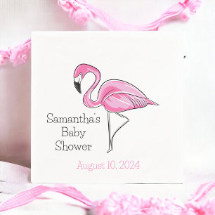 Pink Flamingo Personalised Baby Shower Napkin