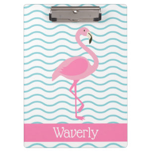 Pink Flamingo Personalised Clipboard