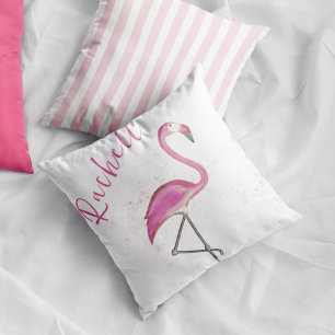 Pink Flamingo Personalised Cushion