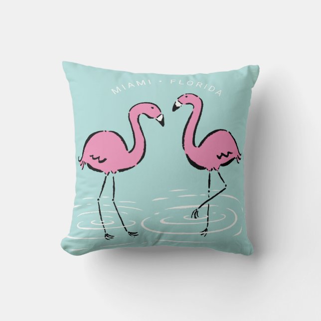 Pink Flamingo Personalised Cushion (Front)