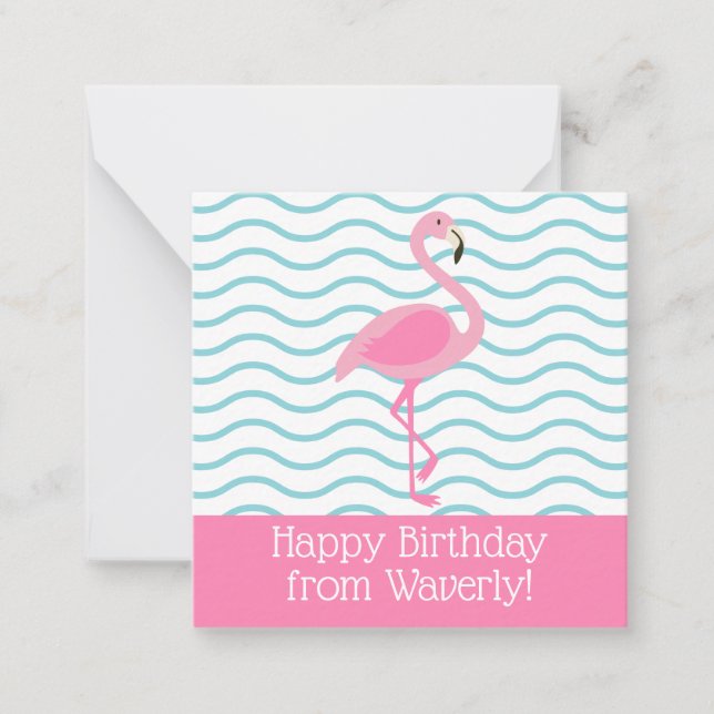 Pink Flamingo Personalised Gift Enclosure Cards (Front)