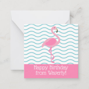 Pink Flamingo Personalised Gift Enclosure Cards