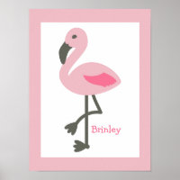 Pink Flamingo Personalised Nursery Artwork