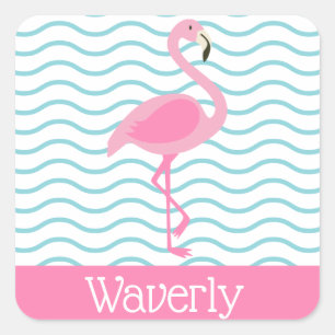 Pink Flamingo Personalised Stickers