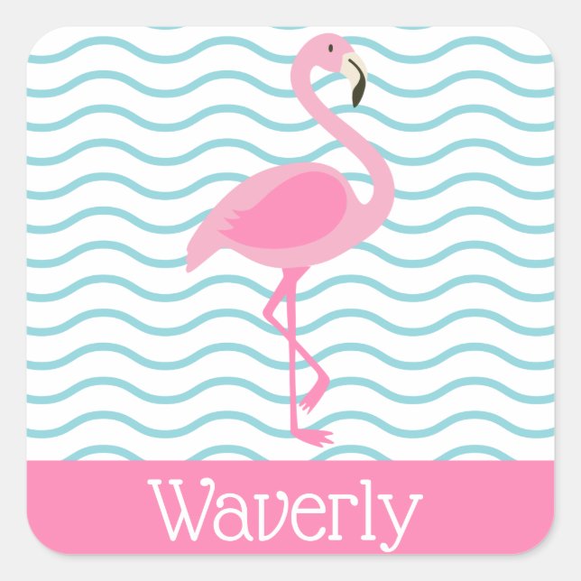 Pink Flamingo Personalised Stickers (Front)
