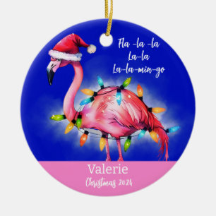 Pink Flamingo Personalized Ornament