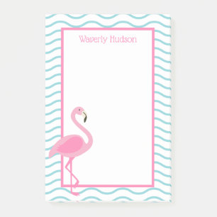 Pink Flamingo Personalized Post-it Notepad
