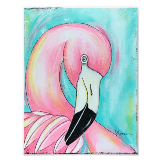 Pink flamingo photo print