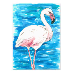 Pink flamingo photo print