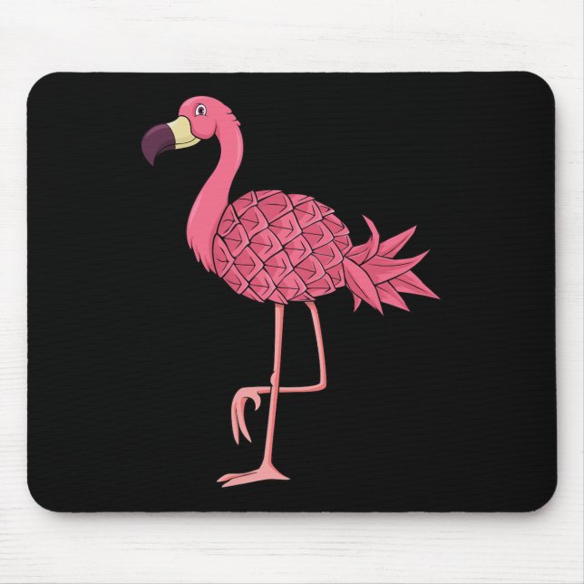 Pink Flamingo Pineapple Hawaii Vacation Summer Men Mouse Pad (Front)