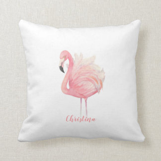Pink Flamingo, Pink Feathers, Baby Girl Nursery Cushion