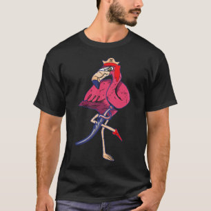 Pink Flamingo Pirate Halloween Flamingo Fan T-Shirt