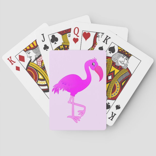 Pink Flamingo Playing Cards - Your Color - Text (Back)