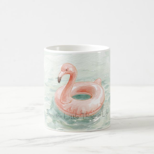 Pink Flamingo Pool Enjoy the Litttle Things Coffee Mug (Center)