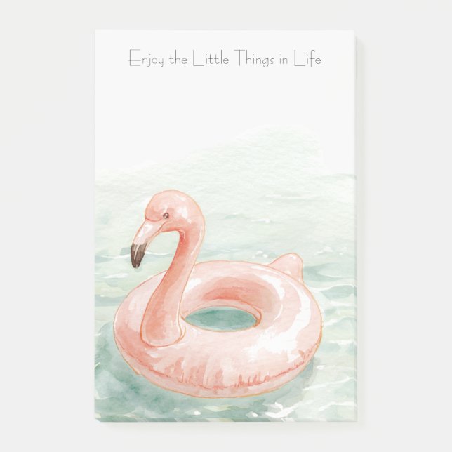 Pink Flamingo Pool Enjoy the Litttle Things Post-it Notes (Front)