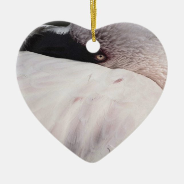 Pink Flamingo Portrait Drawing Effect Art Ceramic Tree Decoration (Front)