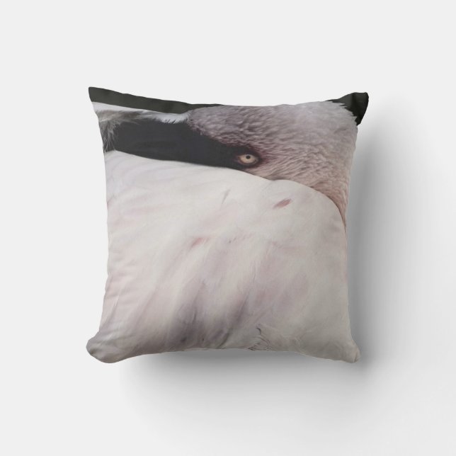Pink Flamingo Portrait Drawing Effect Art Cushion (Front)