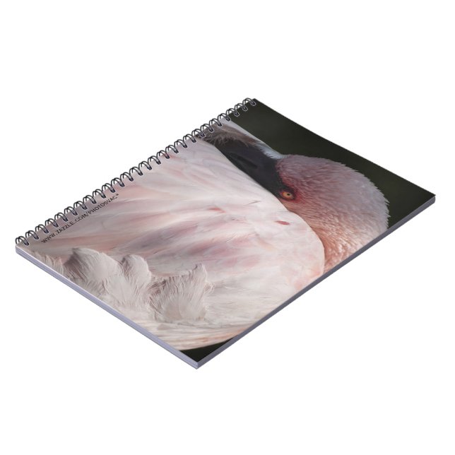 Pink Flamingo Portrait Drawing Effect Art Notebook (Left Side)