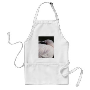 Pink Flamingo Portrait Drawing Effect Art Standard Apron