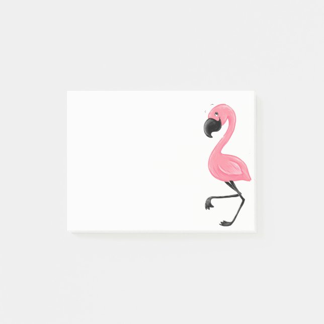 Pink Flamingo Post-it Note Pad (Front)
