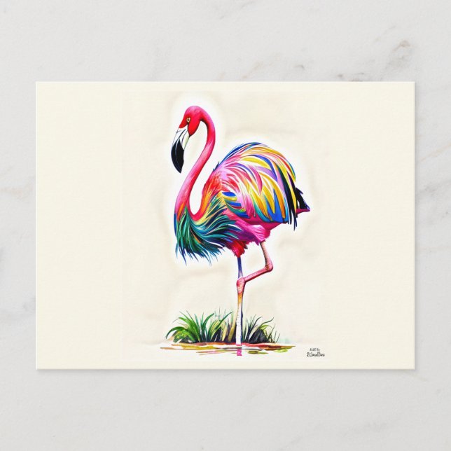 Pink Flamingo Postcard (Front)