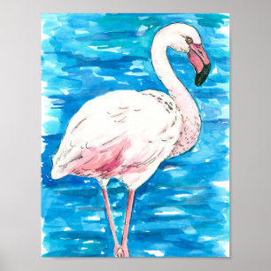 Pink flamingo poster