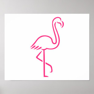 Pink flamingo poster