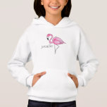 Pink Flamingo Preppy Personalised<br><div class="desc">This preppy flamingo hoodie will keep a child warm. Personalise with a name.  The pink flamingo can be found on other items in my store,  PageCreativeDesigns.</div>