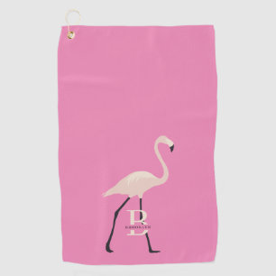 Pink Flamingo Pro Monogrammed Mother's Day  Golf Towel