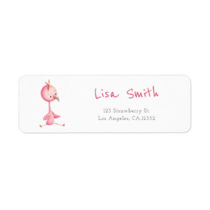 Pink Flamingo Return Address Label