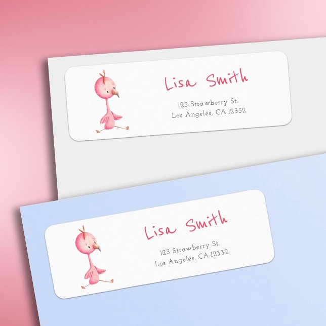 Pink Flamingo Return Address Label (Creator Uploaded)