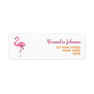 Pink Flamingo Return Address  Label