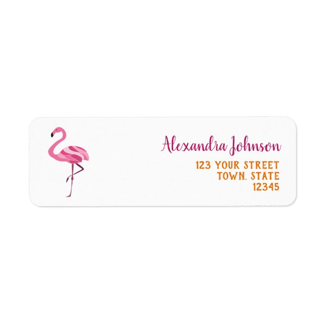 Pink Flamingo Return Address  Label (Front)