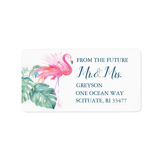 PINK FLAMINGO RETURN ADDRESS LABEL (Front)