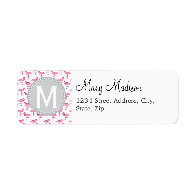 Pink Flamingo Return Address Label (Front)
