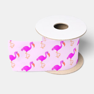 Pink Flamingo Ribbon Satin Ribbon