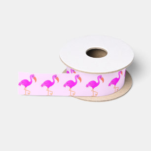 Pink Flamingo Ribbons Satin Ribbon