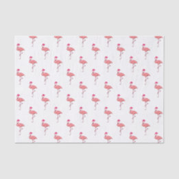 Pink Flamingo Santa Claus Pattern Tissue Paper