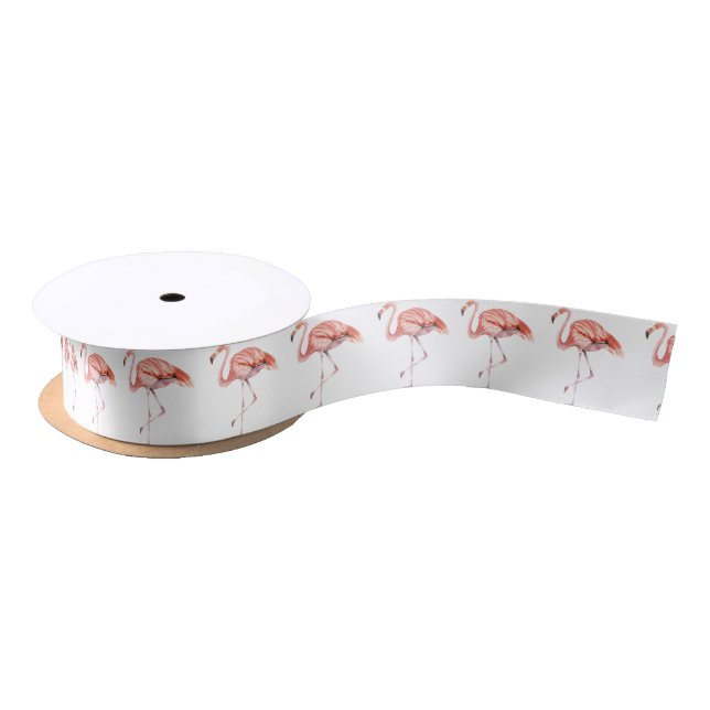 Pink Flamingo Satin Ribbon (Spool)