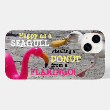 Pink Flamingo Seagull Doughnut Beach Vacation Humo