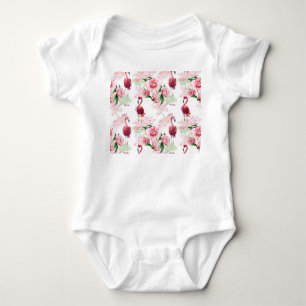 Pink Flamingo: Seamless Pattern Elegance Baby Bodysuit
