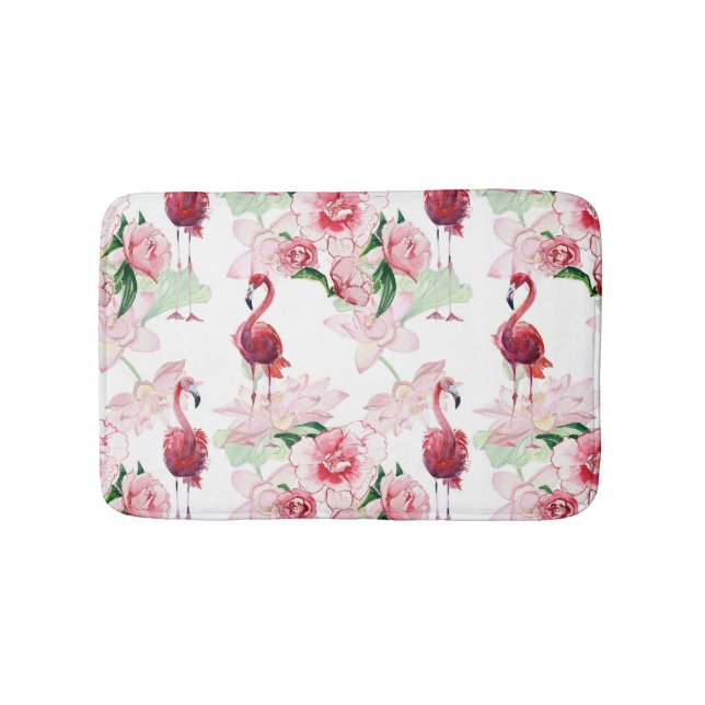 Pink Flamingo: Seamless Pattern Elegance Bath Mat (Front)