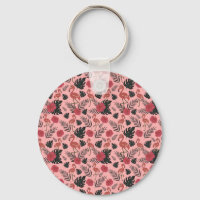 Pink flamingo seamless pattern flowers and leaves