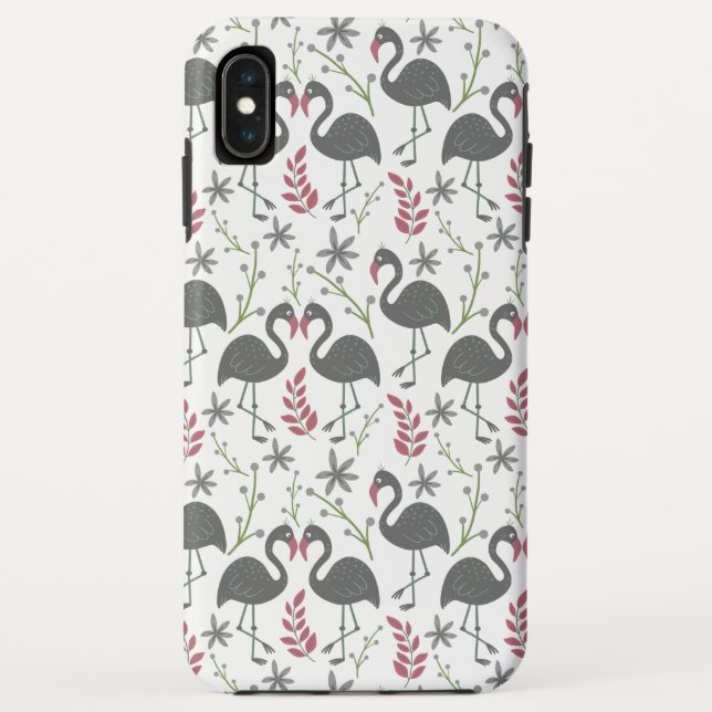 Pink flamingo seamless pattern flowers, leaves Case-Mate iPhone case (Back)