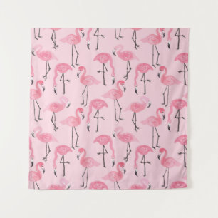 Pink Flamingo Set, Tropical Summer Pattern. Tapestry