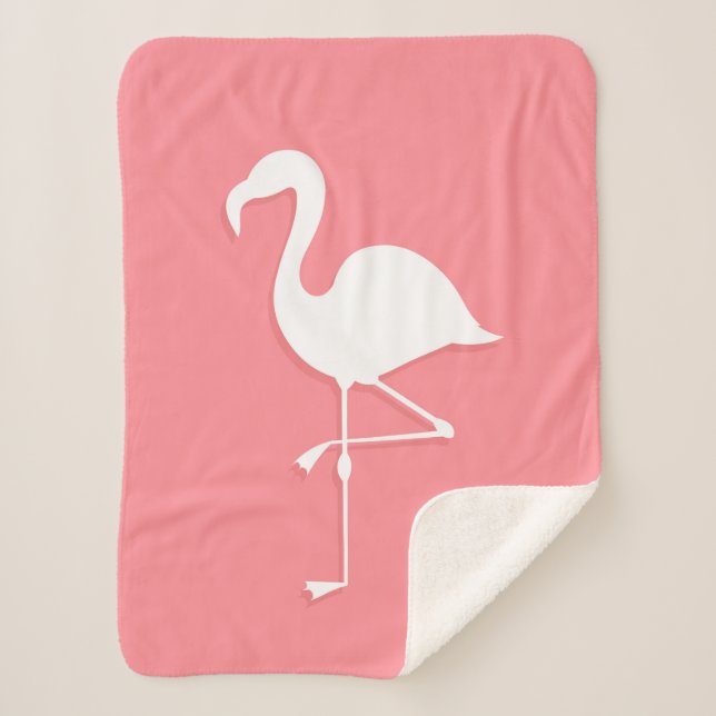 Pink flamingo Sherpa Blanket (Front)